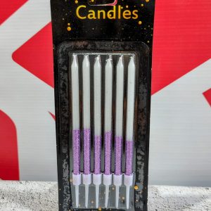 Velas Violeta Gibré con Portavela 12 cm. x 6 unid. IMP 37104