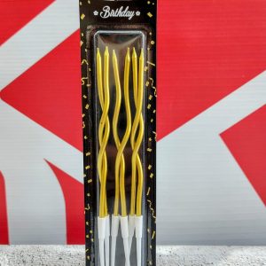 Velas Metalizadas Dorada con ondas x 6 unid. IMP. 37088