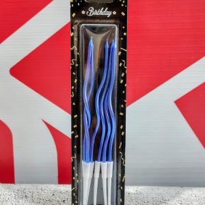 Velas Metalizadas Azul con ondas x 6 unid. IMP. 37086