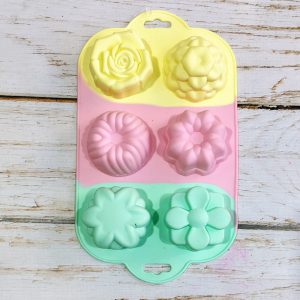MOLDE SILICONA TRICOLOR FLORES X 6 MODELOS SURTIDOS IMP 47130
