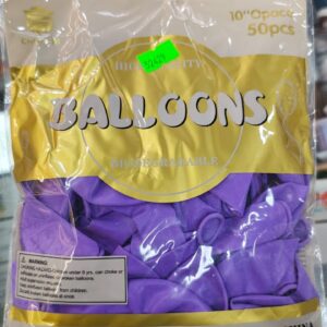 Globo Látex 10 Pulgadas x 50 unid. LILA IMP. 52429