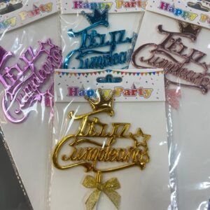Cake Topper Feliz Cumpleaños Corona Estrella Colores Surtidos   IMP. 52293