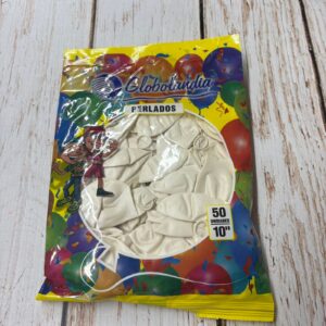 Globos Látex Blanco PERLADO X 50 Unid. GLOBOLANDIA 57723