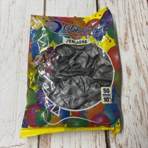 Globos Látex Plateado PERLADO  X 50 Unid. GLOBOLANDIA  57721