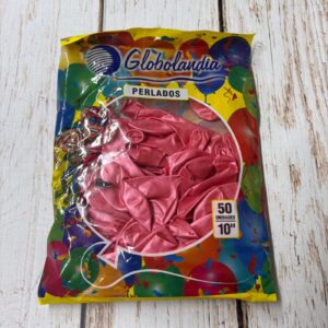 Globos Látex Rosa PERLADO X 50 Unid. GLOBOLANDIA 57722