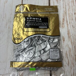 Globos Chrome Plateado  10" x 50 unid. IMP. 38994