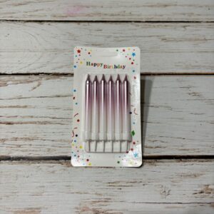 Vela Degrade c/Portavela  9 cm. x  6 Unid. Rosa  IMP.  60270