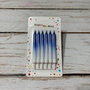 Vela Degrade c/Portavela  9 cm. x  6 Unid.  Azul  IMP. 60275