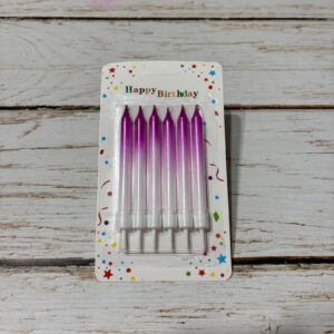 Vela Degrade c/Portavela  9 cm. x  6 Unid. Fucsia  IMP. 60274