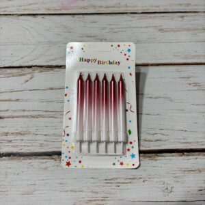 Vela Degrade c/Portavela  9 cm. x  6 Unid. Roja  IMP. 60271