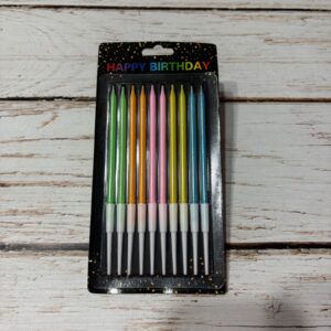 Vela Multicolor c/Portavela de 13 cm. x 10 Unid. IMP. 56349