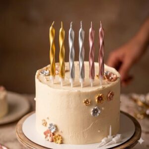 VELA TORNEADA 3D  C/PORTAVELA MULTICOLOR 62904