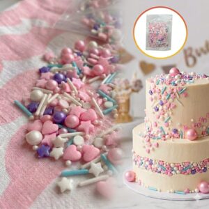 SPRINKLES CORAZON/ESTRELLA 50GR ROSA/LILA/BLANCO 62578
