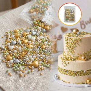 SPRINKLES CORAZONES 50GR DORADO/PLATA/BLANCO 62799