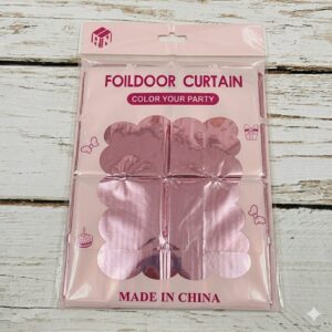 CORTINAS METALIZADA CUADRADOS ROSA BRICK WALL 1X2 M 67021