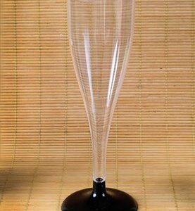 Copa Cristal Para Champaña con Pie Negro