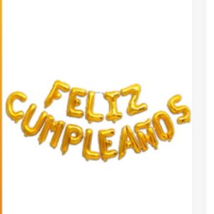Globo Metalizado Feliz Cumpleaños Dorado   Frase Imprenta IMP.  68049