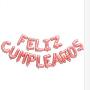 Globo Metalizado Feliz Cumpleaños Rosa Gold  Frase Imprenta IMP. 68047