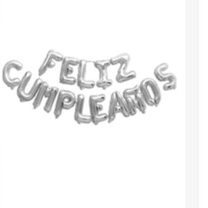 Globo Metalizado Feliz Cumpleaños Plateado Frase Imprenta IMP. 68050