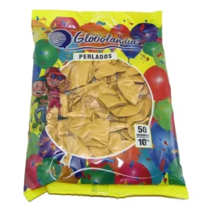 Globos Látex Dorado PERLADO X 50 Unid. Globolandia 68476