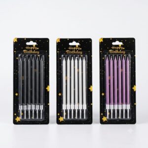 Vela Manchas con Portavela 13 cm. 6 unid. Colores Varios  IMP. 73059