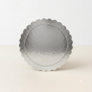 Pack x 10 Bandeja Redonda BLONDA  Plateada 24cms