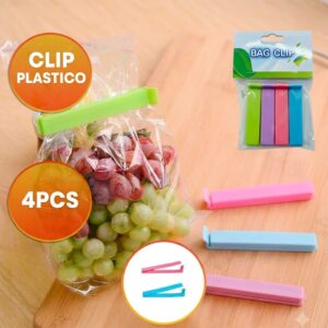 CLIP PLASTICO 4PCS P/CERRAR BOLSAS - IMP 74047