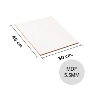 Base MDF Reforzada Blanco de 5,5 mm 30x45 Cm.