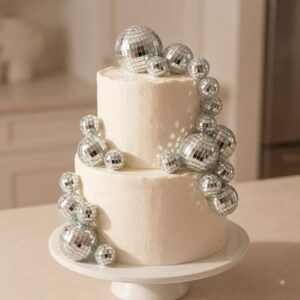 CAKE TOPPER BOLA DE BOLICHE PALITO 10PCS TAMAÑOS SURTIDOS PLATA 74736