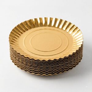 Pack x 10 Bandeja Redonda dorada 22 cms 74665