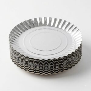 Pack x 10 Bandeja Redonda Plateada 22 cms 74641